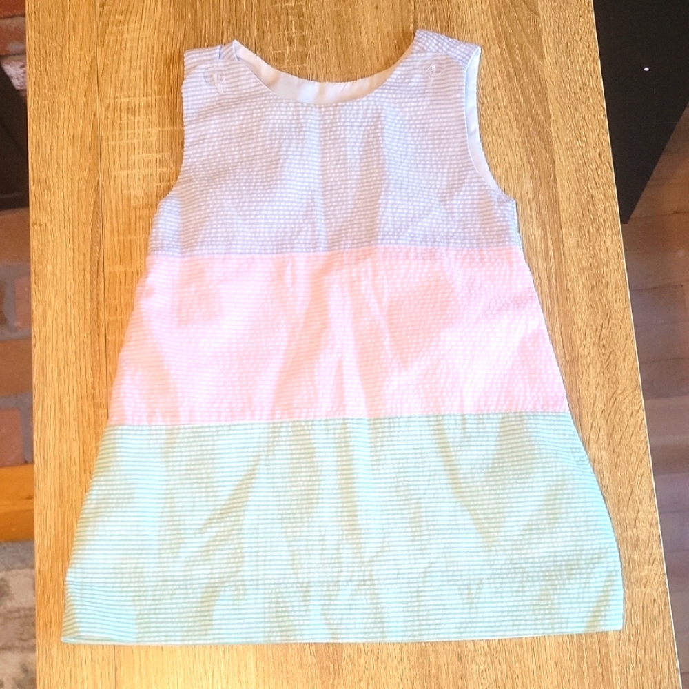 Nantucket Kids Seersucker Colorblock Sleeveless Dress